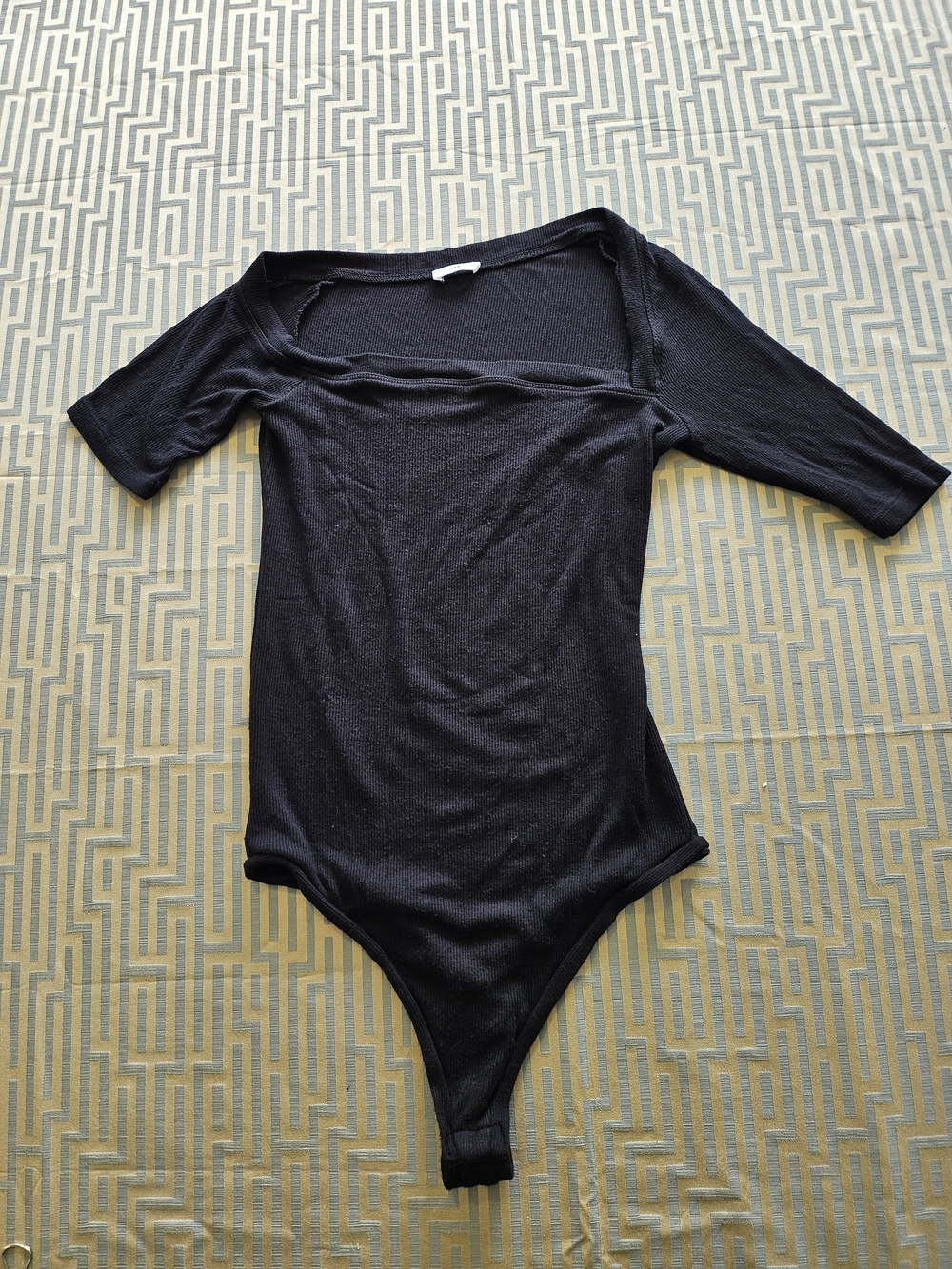 Black Off-Shoulder Asymetrical Bodysuit